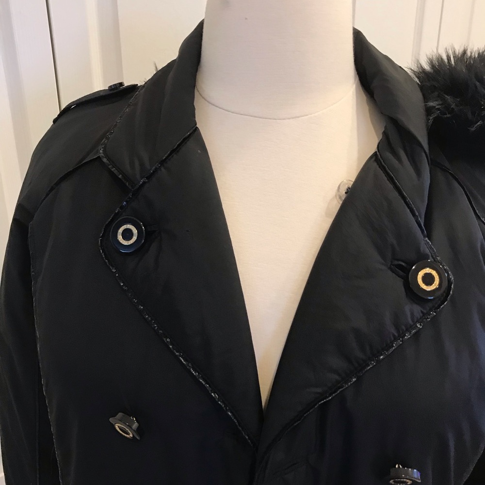 Tory Burch Faux Fur Trimmed Coat - 12 - Picture 2 of 8